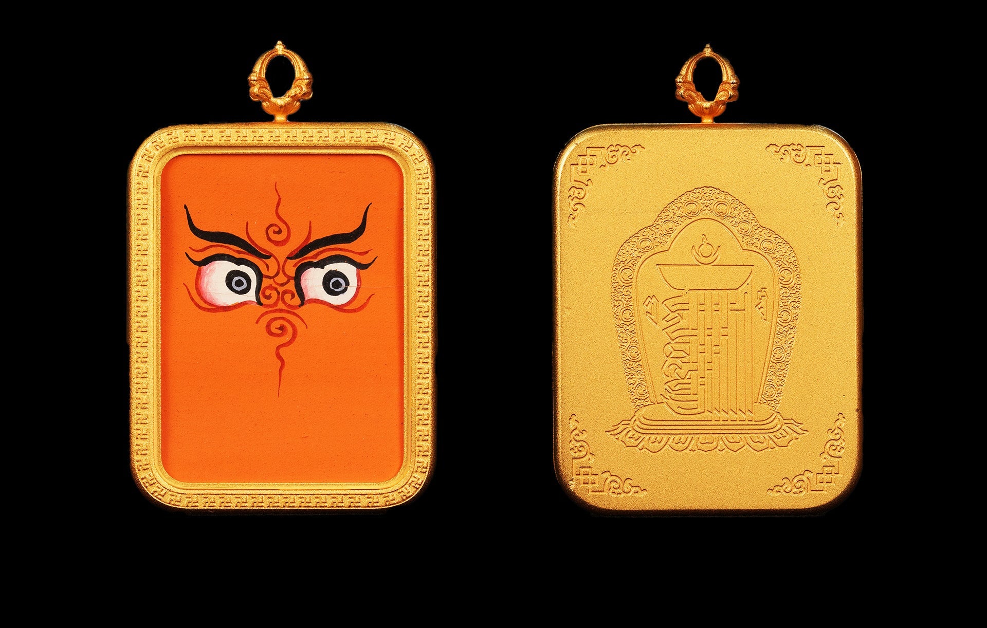 God of Wealth's Eyebrows and Eyes (Orange) Thangka【财神眉眼(橙)】 - GongQiu