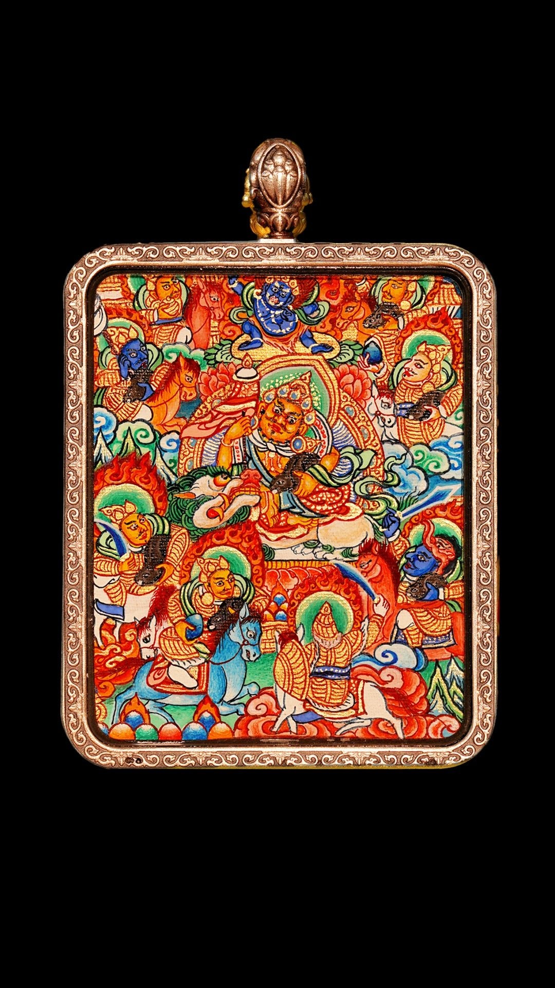 Eight Horses God of Wealth Thangka【财宝天王八马财神】 - GongQiu